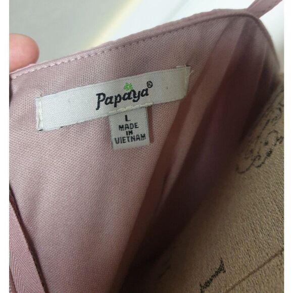 Juniors Sleeveless V-Neck Dress L Blush Ruffle Layer Flowy Formal Wedding Fairy - Picture 5 of 5